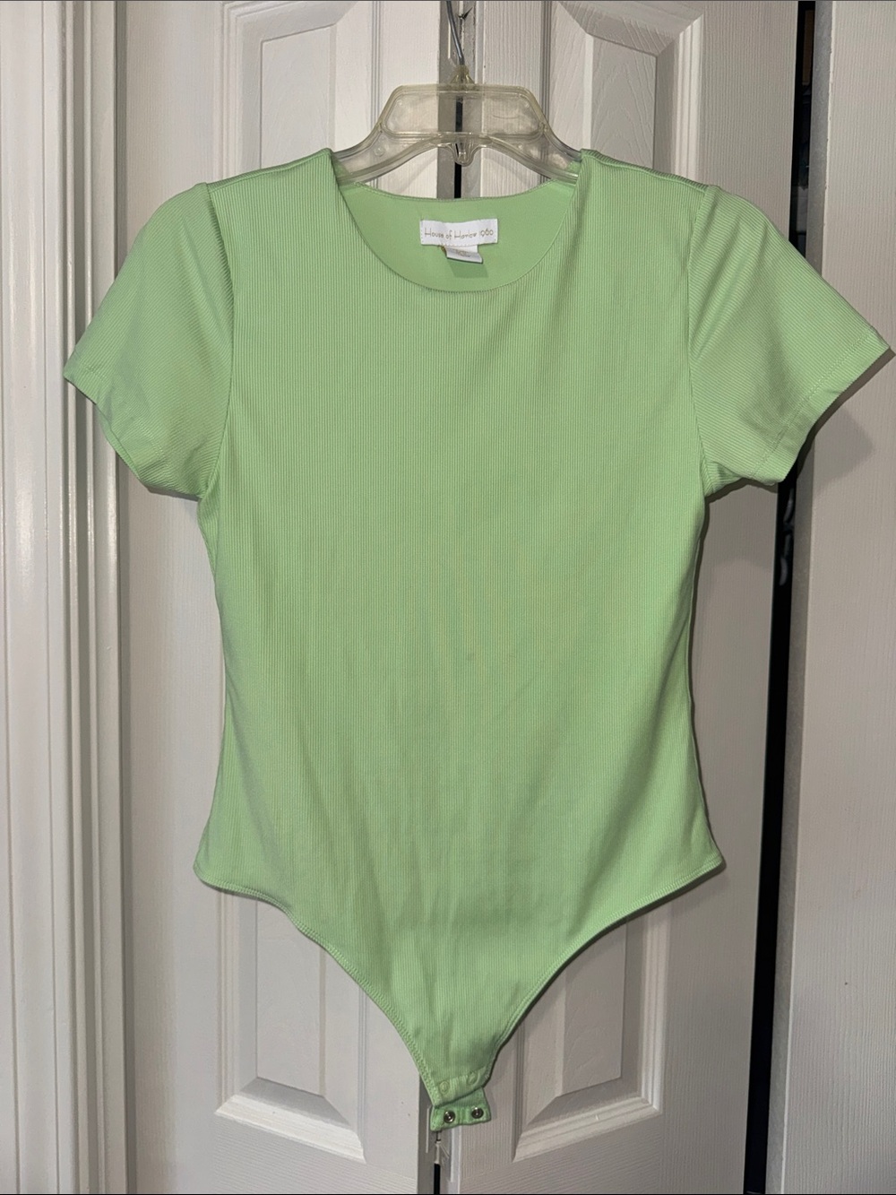 House of Harlow 1960 Pastel Green Ribbed Bodysuit